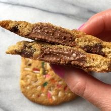 Chocolate Stuffed Chocolate Chip Cookies